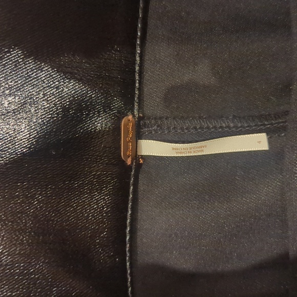 Free People coated shiny black mini skirt holding on to a dream - Picture 9 of 13